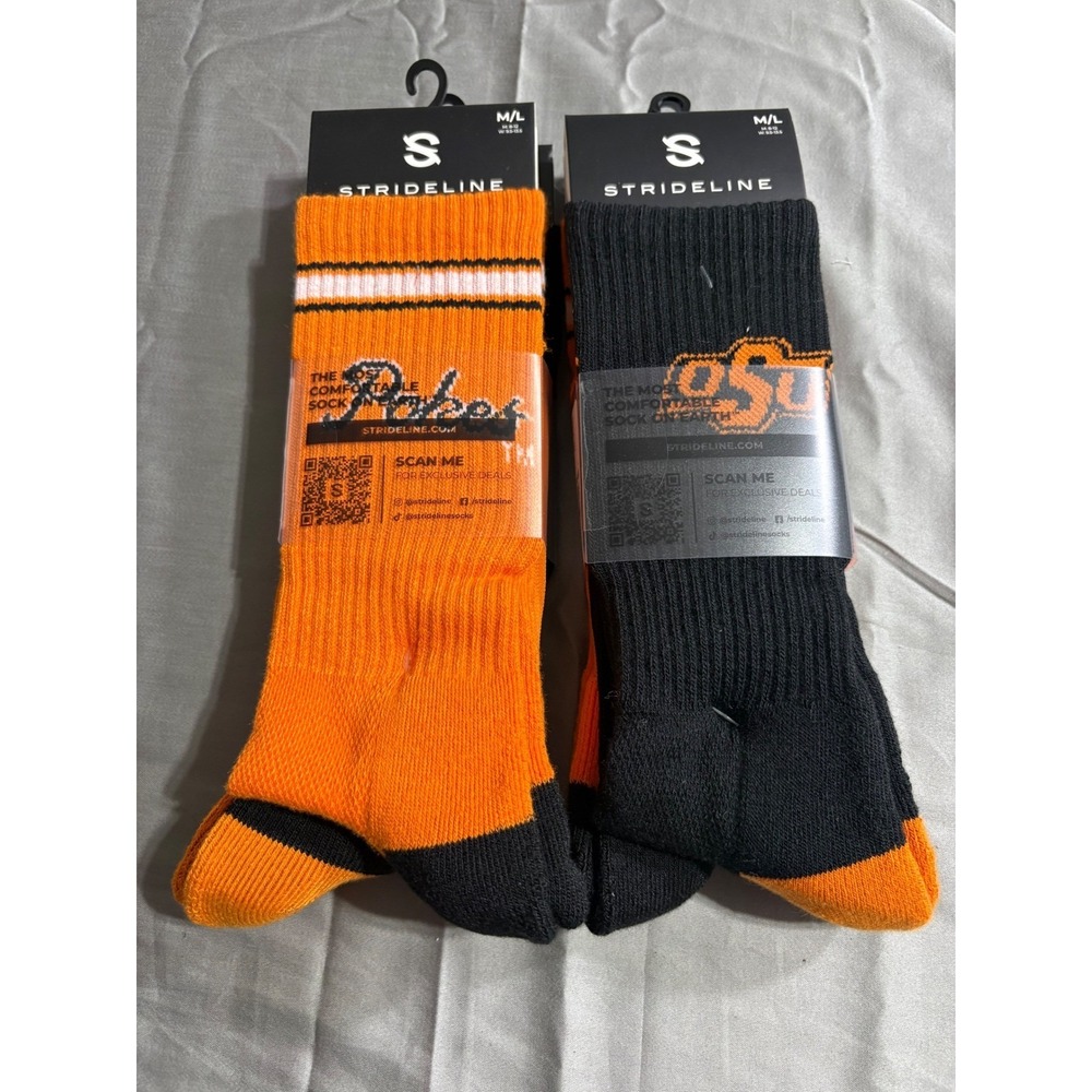 Strideline Oklahoma State OSU Cowboys Pokes Crew Sock 4 Pairs M 8-12 W 9.5-13